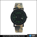 Reloj del ejército del reloj del ejército verde, reloj del cuarzo de la parte posterior del acero inoxidable para el deporte